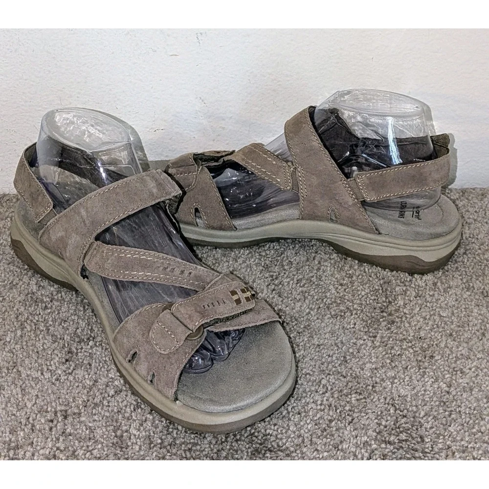 Earth Origins‎ Higgins Holland Sedona Brown Leather Strappy Sandals 10W Wide NEW